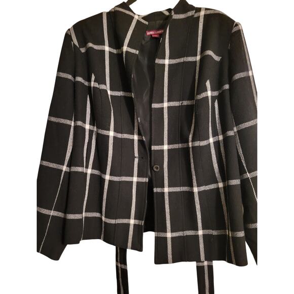 Jessica London Windowpane Belted Jacket - Size 16 - Picture 3 of 8